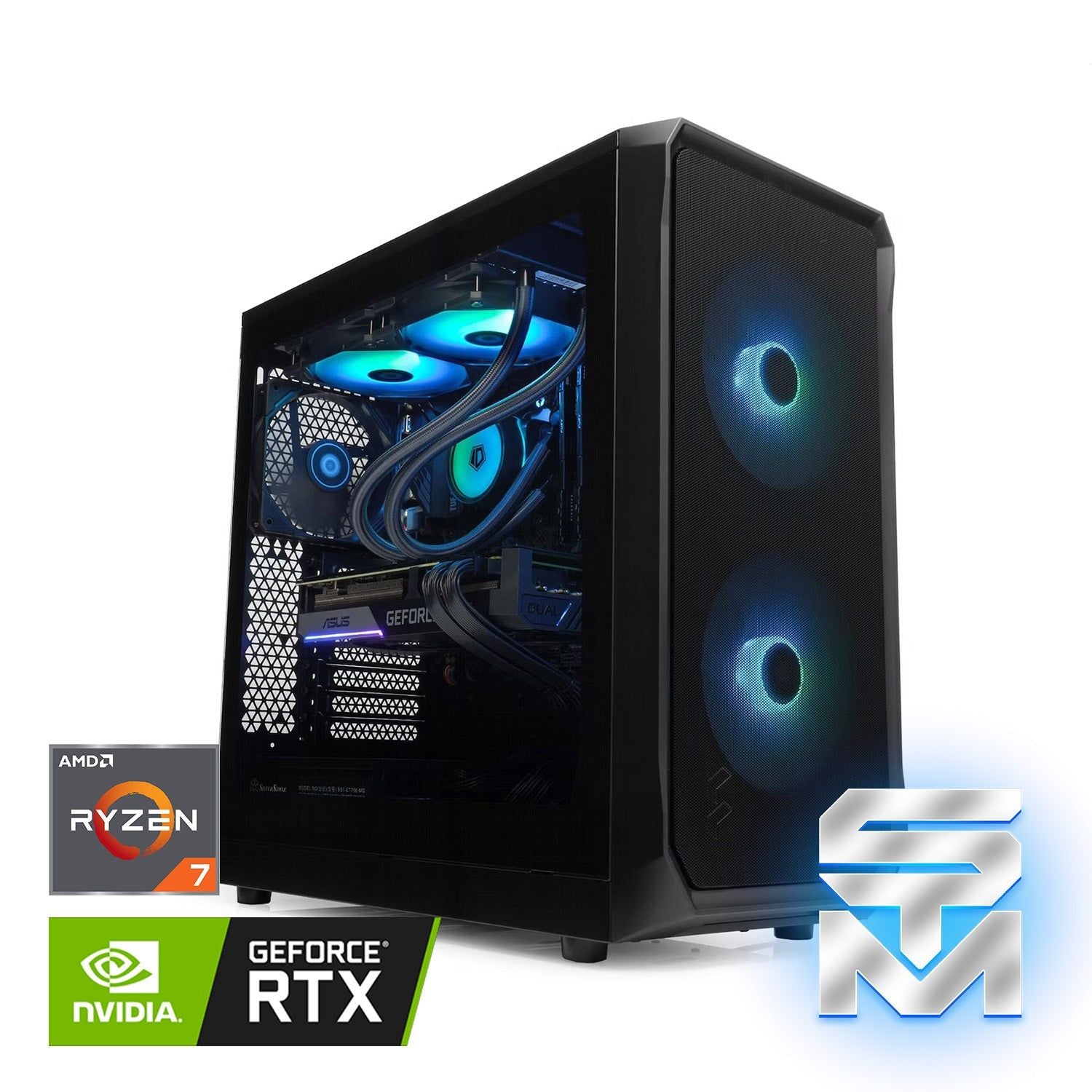 OVERCLOCK SysteM 7 - PC Gaming AMD Ryzen 7 5700x, 16gb ddr4 3600mhz, 1tb, Nvidia RTX 4070 12g gddr6x, Win 11 Pro - OVERCLOCK Computer