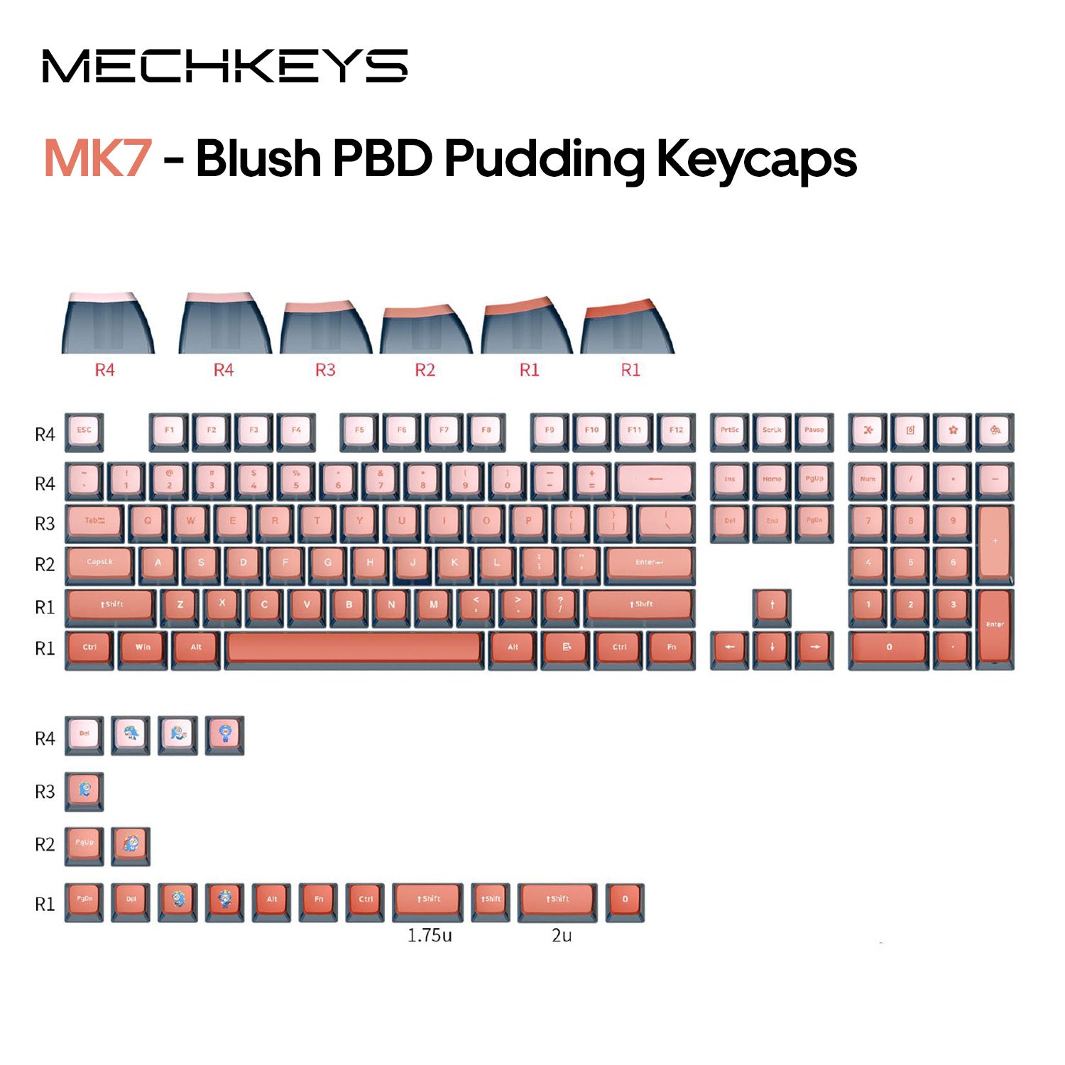 OVERCLOCK MECHKEYS Blush PBT Pudding Keycaps