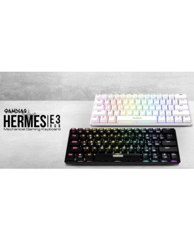 GAMDIAS TASTIERA HERMES E3 US WHITE MECCANICA RGB + 19 EFFETTI LUCI