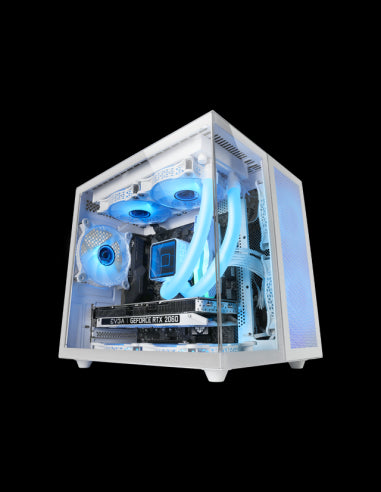 MARSGAMING CASE MC-NOVAM IN ALLUMINIO DUAL-CHAMBER TG 90º WHITE