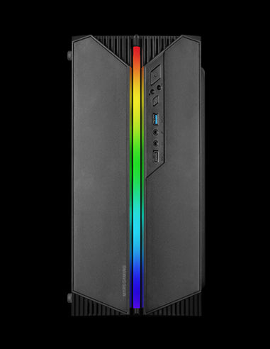 MARSGAMING CASE MICRO-ATX MC-S1 BLACK ARGB FRONT LINE, FRGB FAN, WINDOW