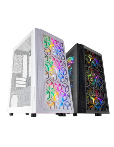 MARSGAMING CASE MICRO-ATX MCMESH BLACK U-COOLING, 3XFRGB FAN, 360º MESH