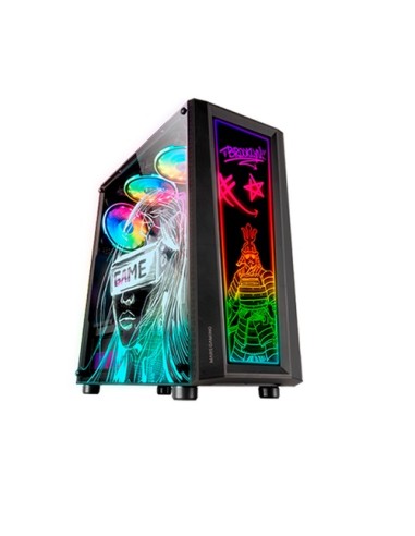 MARSGAMING CASE MID TOWER MC-ART BLACK DUAL GLASS DRAWING ART SYST. 12CM FR