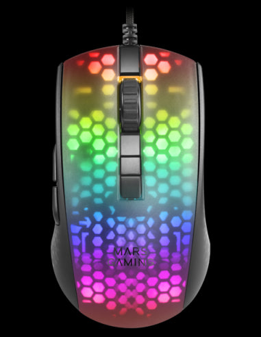 MARSGAMING GAMING MOUSE MMR BLACK 12800DPI EXT-LIGHT 58gr RGB PARACORD SOFT