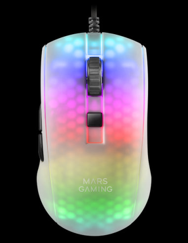 MARSGAMING GAMING MOUSE MMR WHITE 12800DPI EXT-LIGHT 58gr RGB PARACORD SOFT