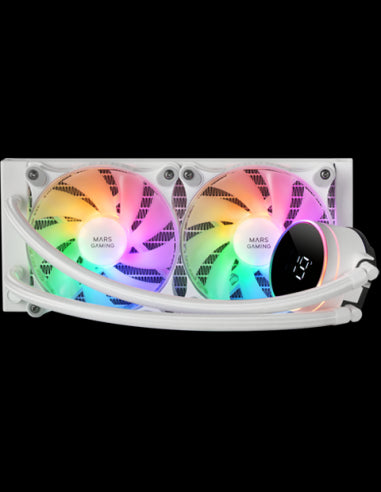 MARSGAMING WATERCOOLING ML-LCD240, 500W TDP, LCD DISPLAY, BIANCO