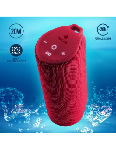 NGS SPEAKER ROLLER REEF RED 20W BT/TWS/AUXIN 20 ORE 8435430618662