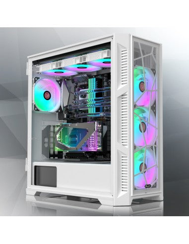 RAIJINTEK CASE M.TOWER PONOS ULTRA WHITE TG4 ARGB FAN*4 TYPE C USB3.0