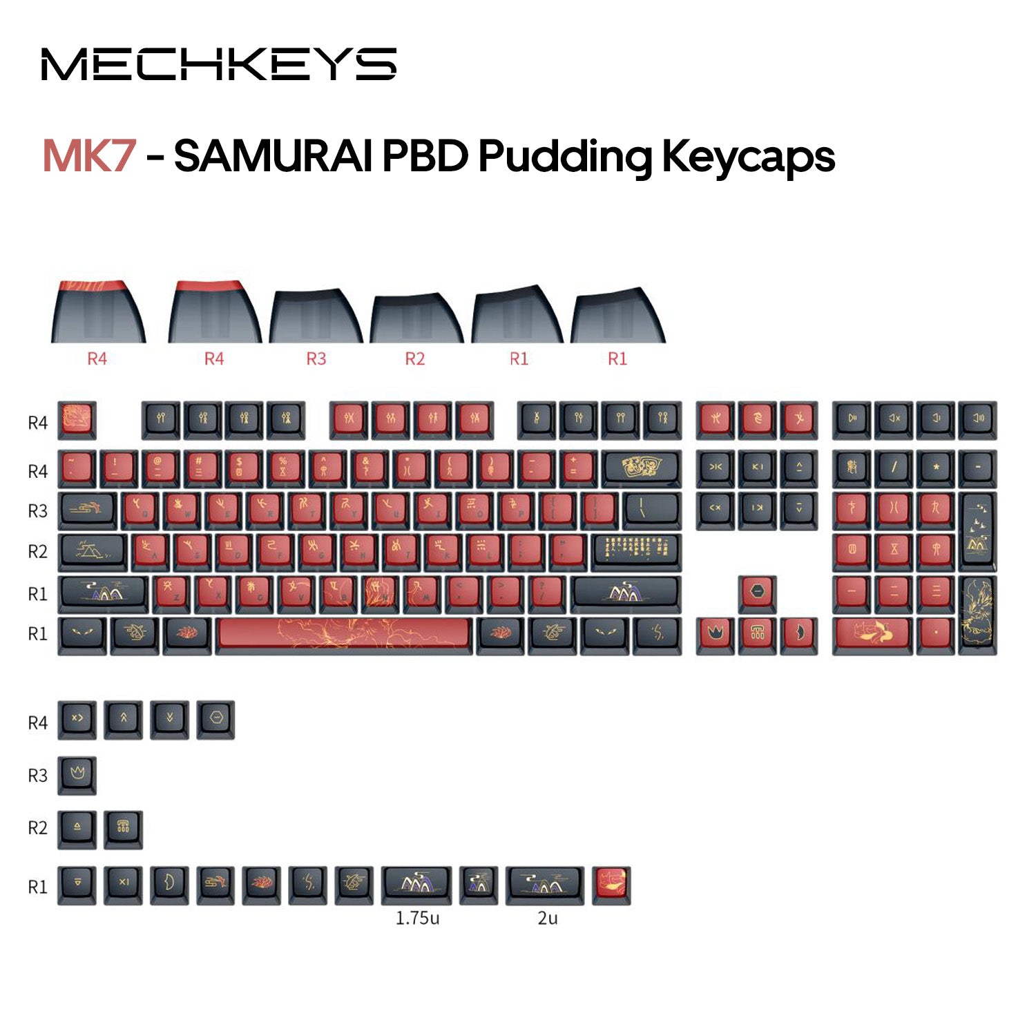 OVERCLOCK MECHKEYS SAMURAI PBT Pudding Keycaps