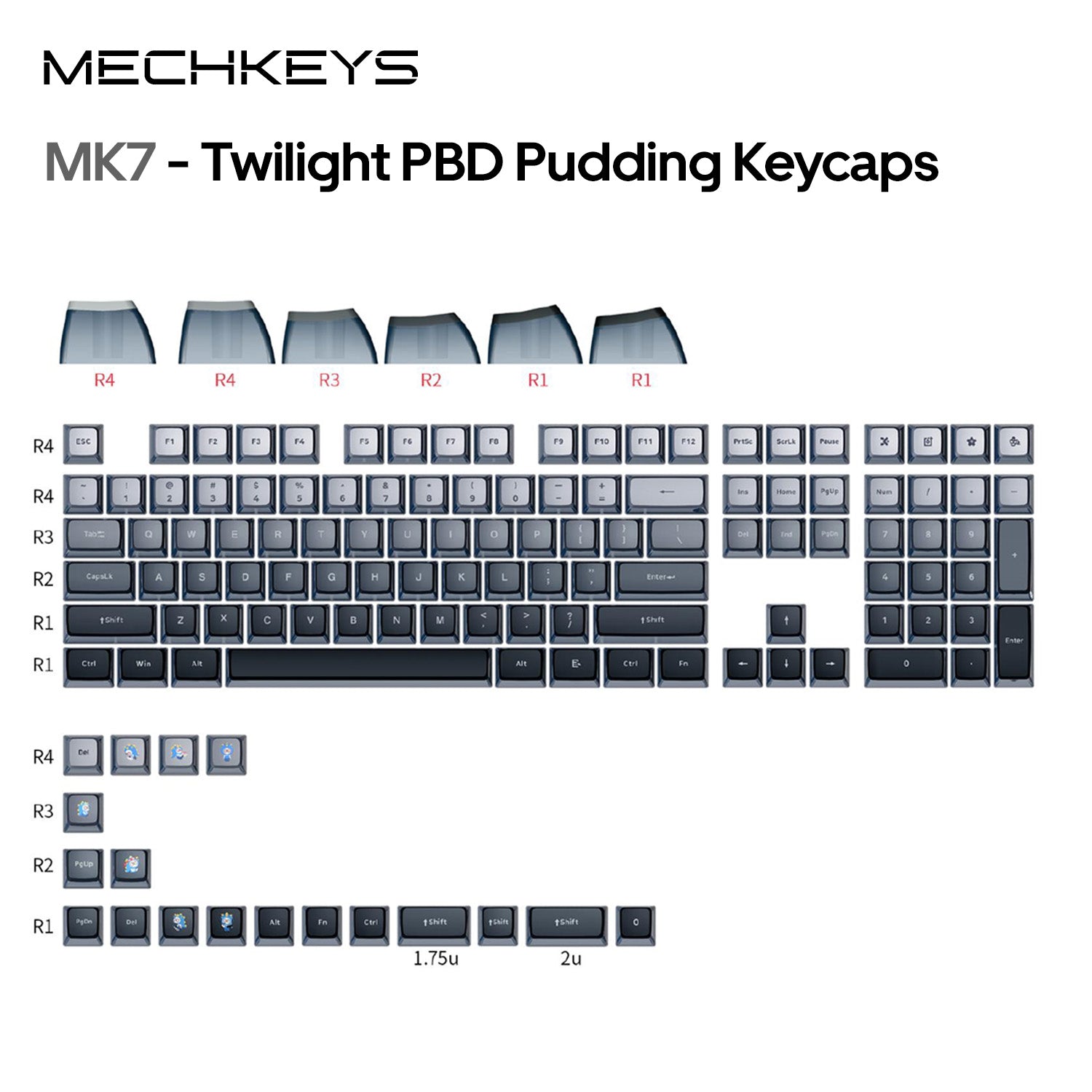 OVERCLOCK MECHKEYS Twilight PBT Pudding Keycaps